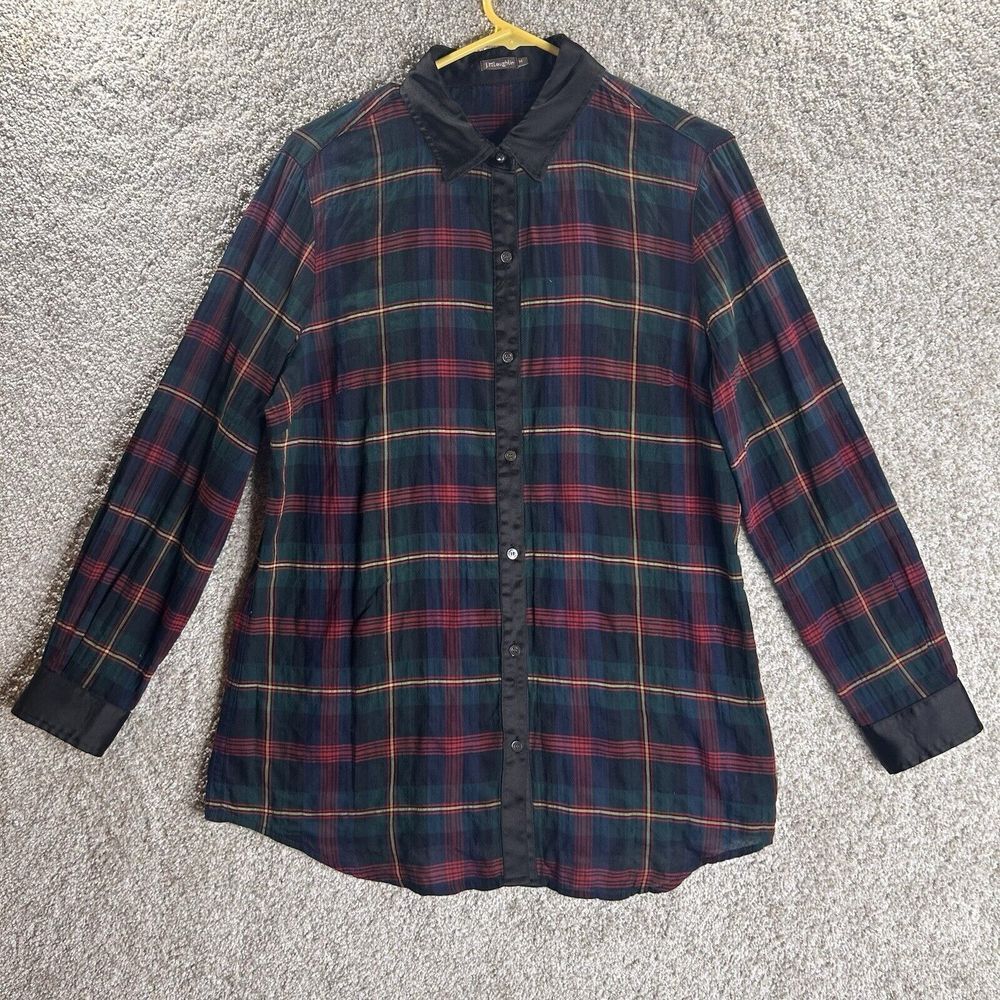j mclaughlin Plaid Button Up Shirt‎ Collared Women's Size Medium Multicolor